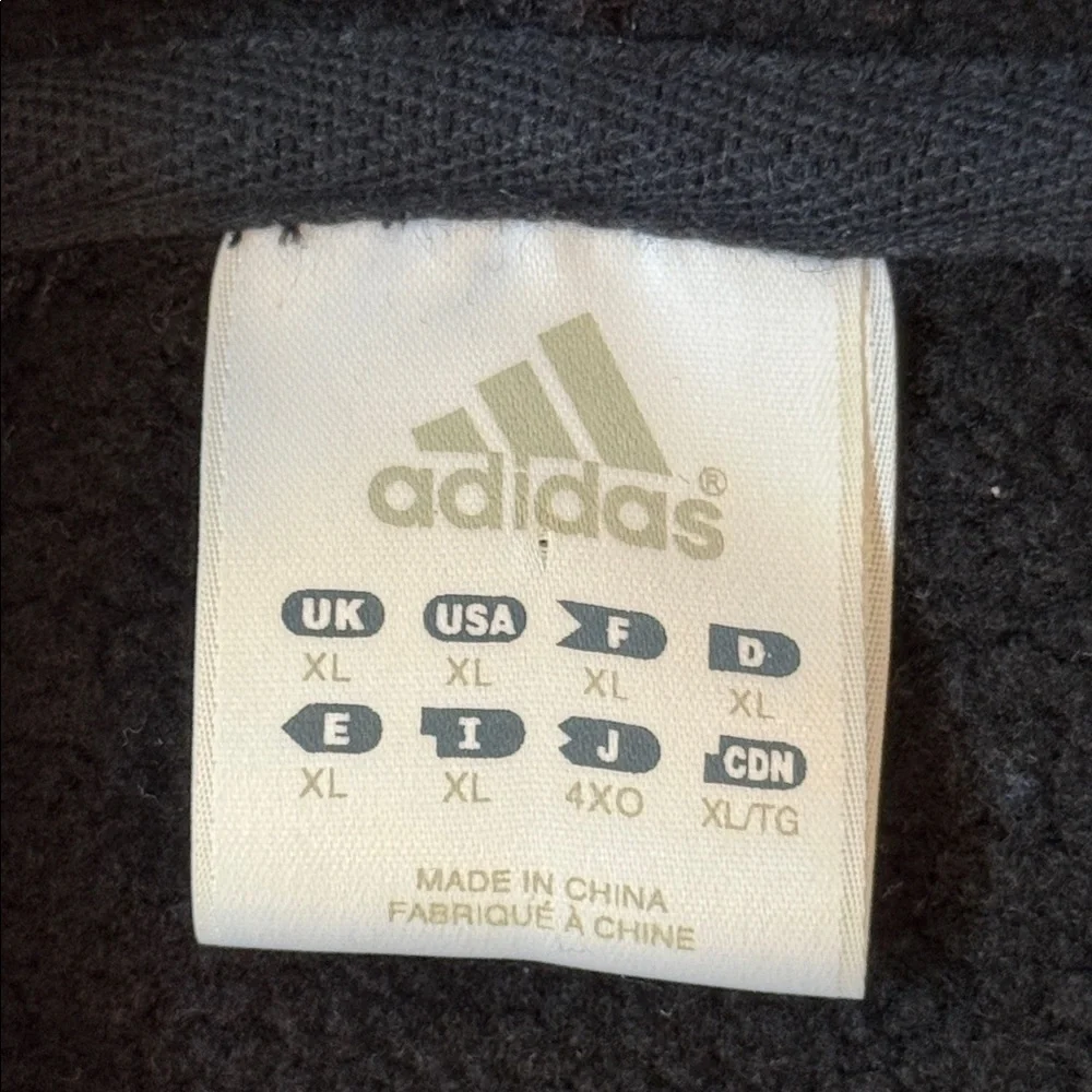 Vintage Y2K Adidas Center Spellout Logo Hoodie Black Yellow Size XL Heavyweight